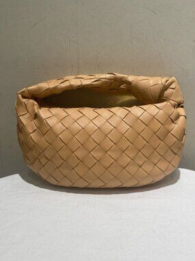 Bottega Veneta Mini Jodie Intrecciato Milk‑Tea Lambskin Handbag
